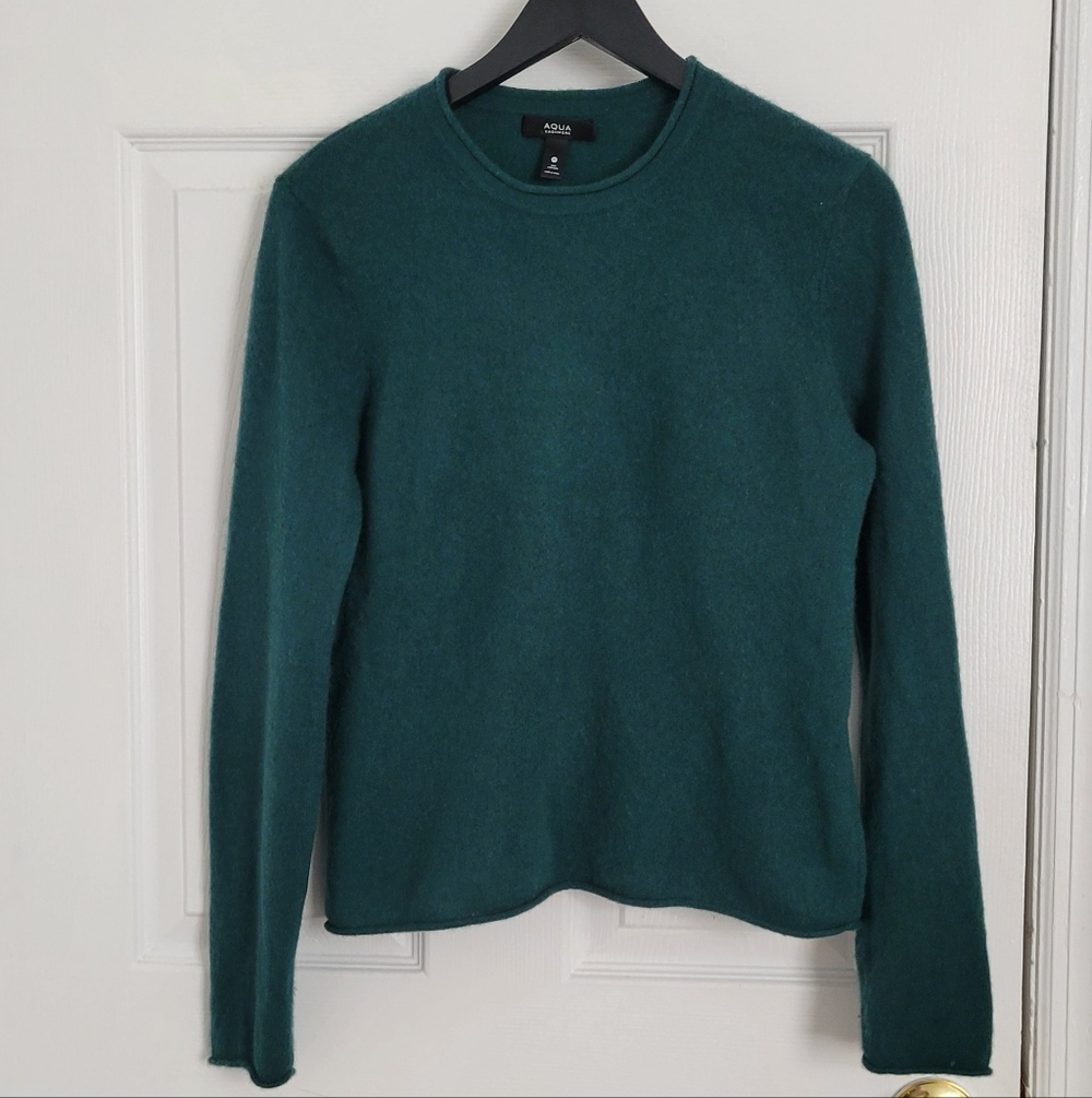 AQUA Women’s Teal Crewneck Sweater